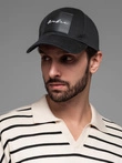 Men's baseball cap with visor and large patch - black V1 OM-ACCS-0101