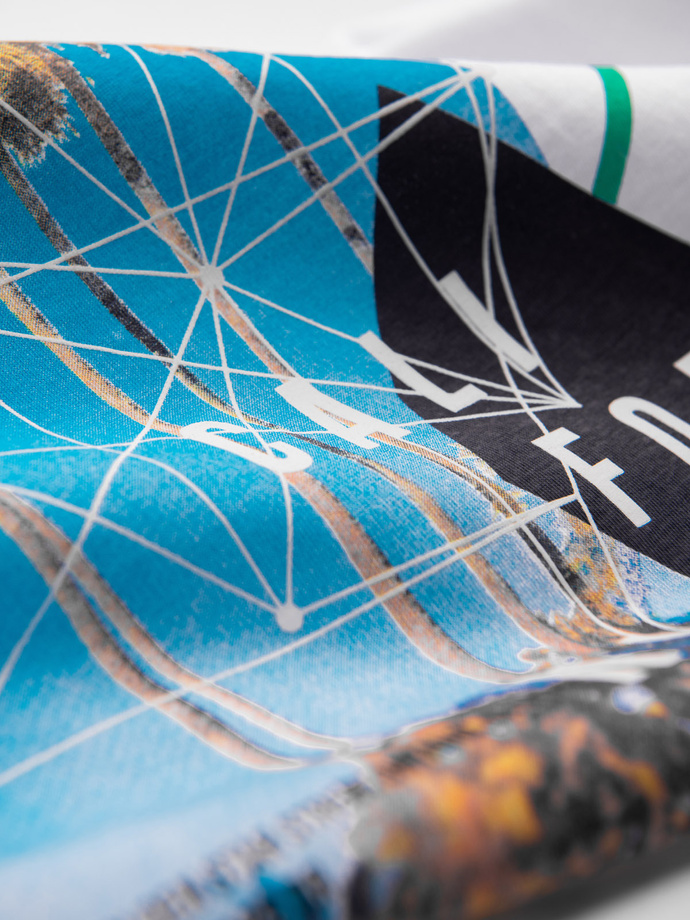 Vyriški medvilniniai marškinėliai California - balti V1 OM-TSPT-0128