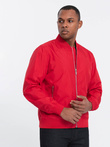 Men's bomber jacket seamed - red V14 OM-JANP-0115