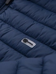Men's quilted jacket with high zipped hood - black V1 OM-JAHP-0238