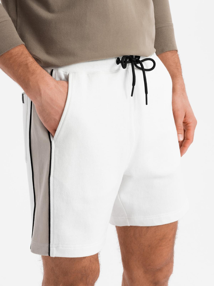 Pantaloni scurți de trening pentru bărbați RELAXED FIT stil athleisure - turcoaz V1 OM-SRWS-0122