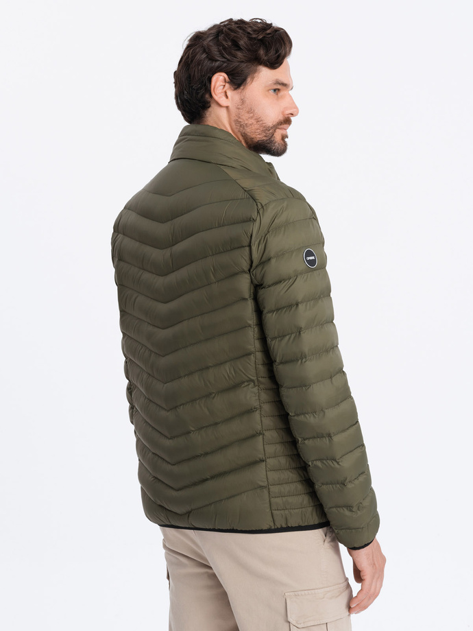 Men's quilted jacket - olive V5 C528