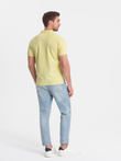 Tricou polo BASIC pentru bărbați, tricou piqué monocolor - galben V15 OM-POBS-0100