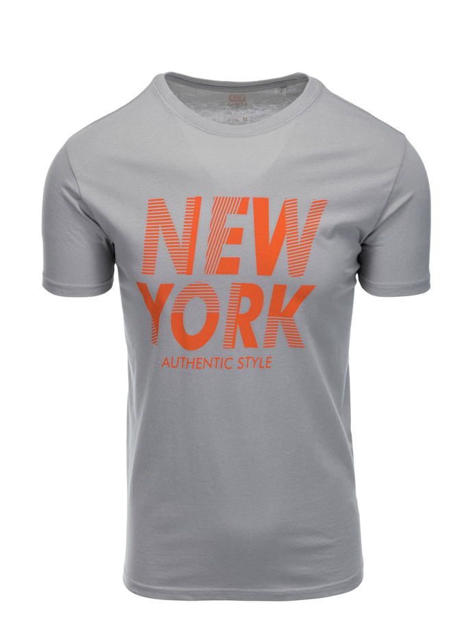 Men's printed t-shirt V-24A- grey S1434