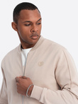 Men's jacquard knit jacket + shorts set - light beige V2 Z73