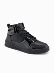 Men's high boots sneakers with shiny elements - black V1 OM-FOSH-0178