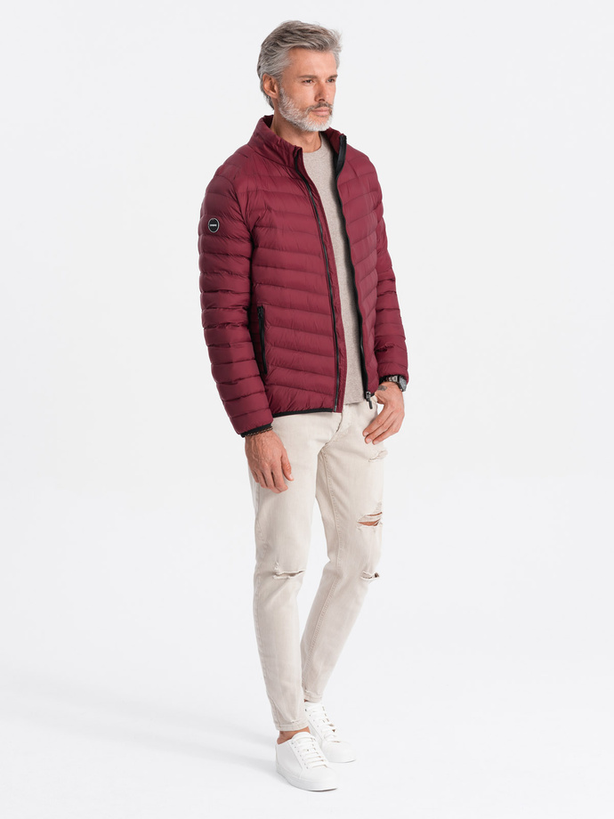 Men's quilted jacket - red V4 C528