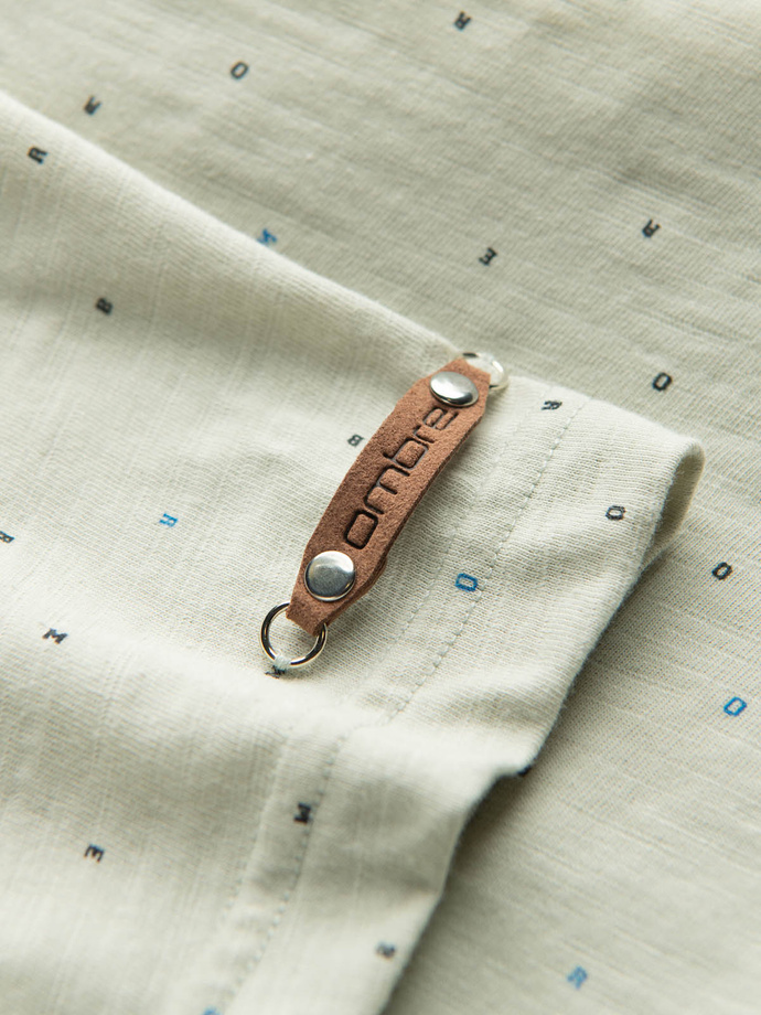 Pánske tričko s farebnou potlačou - svetlozelené V5 OM-TSFP-0185