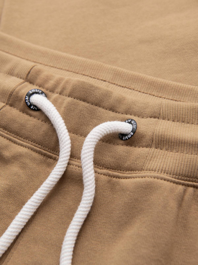 Pantaloni de trening pentru bărbați cu picior fără căptușeală - maro V2 OM-PABS-0206