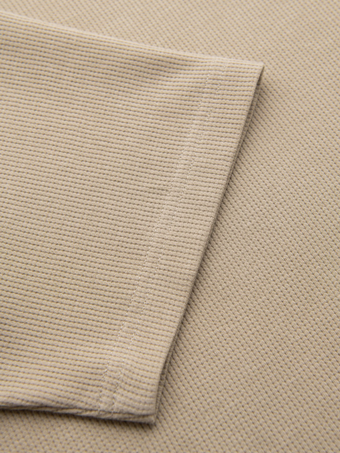 Pánské tričko s kulatým výstřihem a vaflovou texturou - sand V2 OM-TSCT-0197