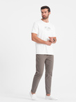 Pantaloni chino croiți pentru bărbați - bej închis V5 OM-PACP-0151