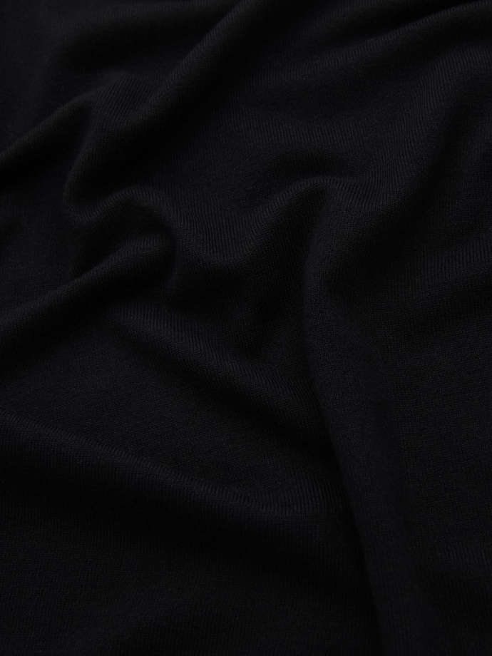 Classic men's sweater with round neckline - black V2 OM-SWBS-0106