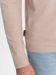 Men's BASIC longsleeve with round neckline - beige V8 OM-LSBL-0106