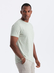 Tricou bărbătesc cu imprimeu integral și litere colorate - verde deschis V5 OM-TSFP-0185