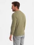 Mâneci lungi pentru bărbați cu mânecă lungă și buzunar imprimat - olive V2 OM-LSPT-0118