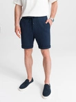 Pánske pletené šortky s elastickým pásom - tmavomodré V1 OM-SRCS-0107