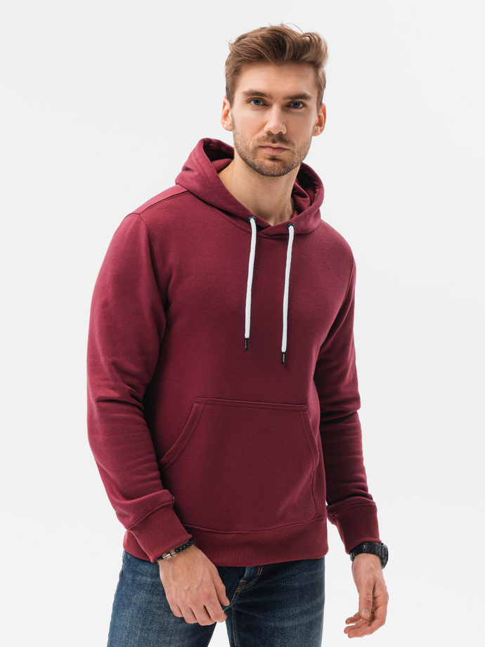 Men's hooded sweatshirt - dark red OM-SSBN-0120