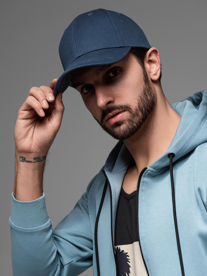 Șapcă de baseball unicolor pentru bărbați - albastru marin V2 OM-ACCS-0105