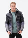Men's mid-season quilted jacket - black/grey C319