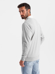 Men's sweatshirt with white polo collar - ash V7 OM-SSNZ-0132