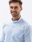 Men's elegant shirt with long sleeves - light blue K307