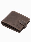 Men's leather wallet - dark brown A087