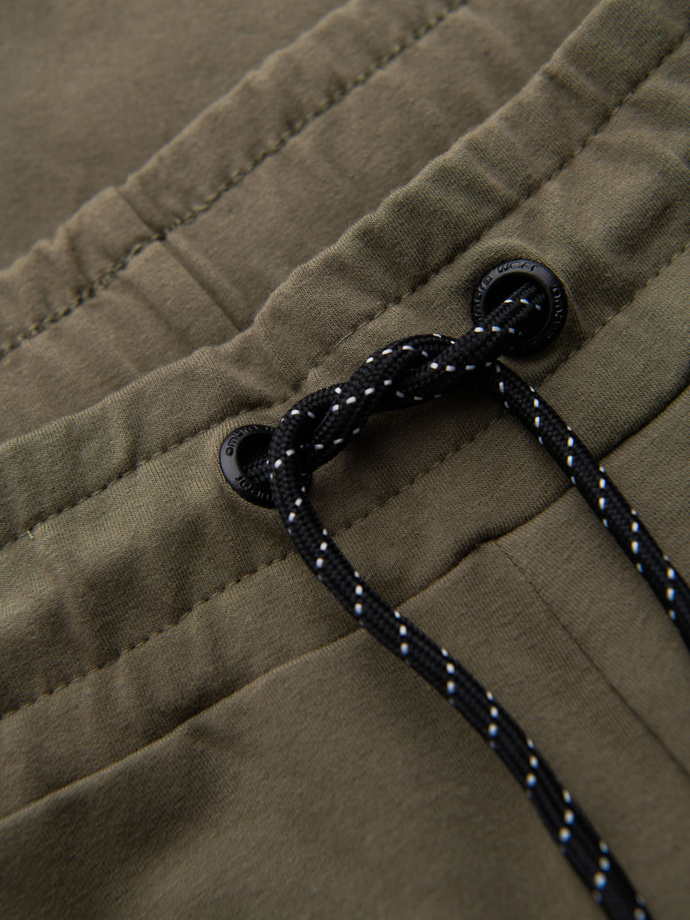 Men's sweatshirt set hoodie + sweatpants - olive V4 Z107 