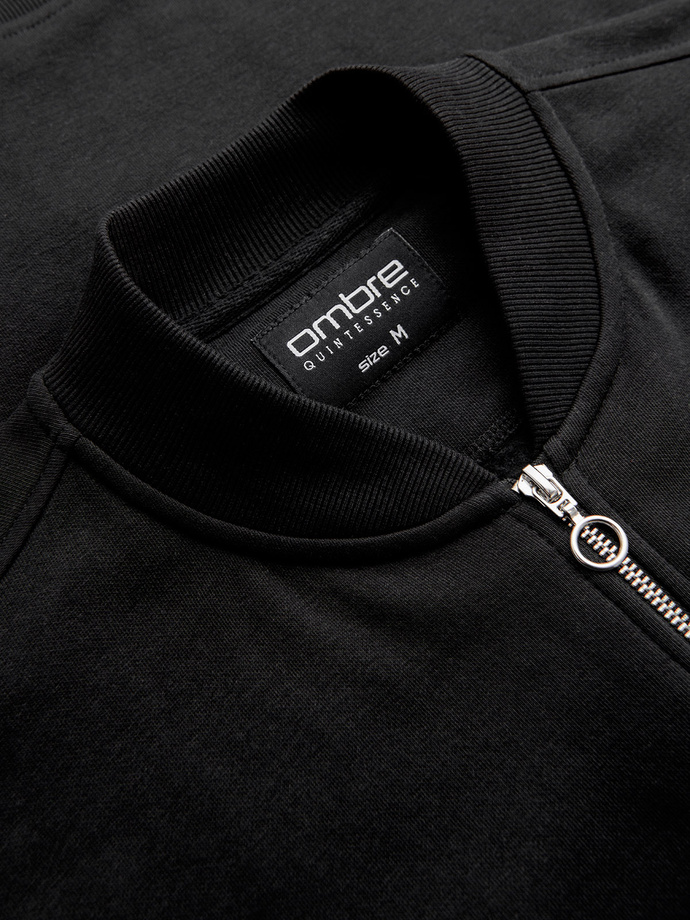 Hanorac bomber din bumbac elastic pentru bărbați - negru V5 OM-SSZP-0215