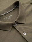 Men's polo t-shirt with decorative buttons - dark olive V5 S1744