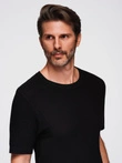 Men's structured knitted t-shirt - black V3 OM-TSCT-0253