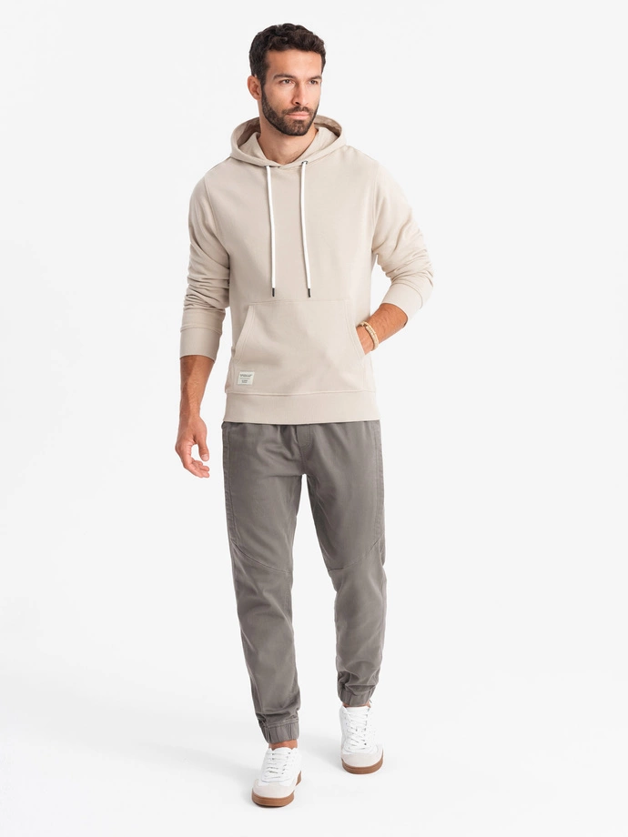 Men's knitted joggers with pleats - graphite V4 OM-PAJO-0202