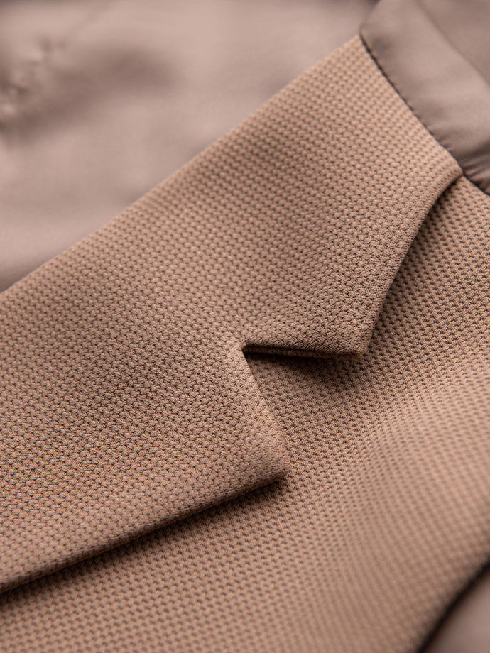 Costum bărbătesc fără revere - caramel V1 OM-BLZV-0112