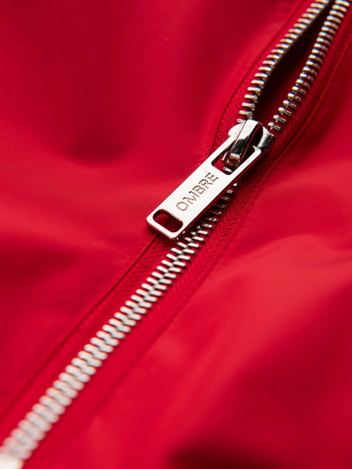 Men's bomber jacket seamed - red V14 OM-JANP-0115