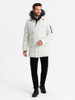 Outdoor long men's parka jacket - white V1 OM-JALJ-0201
