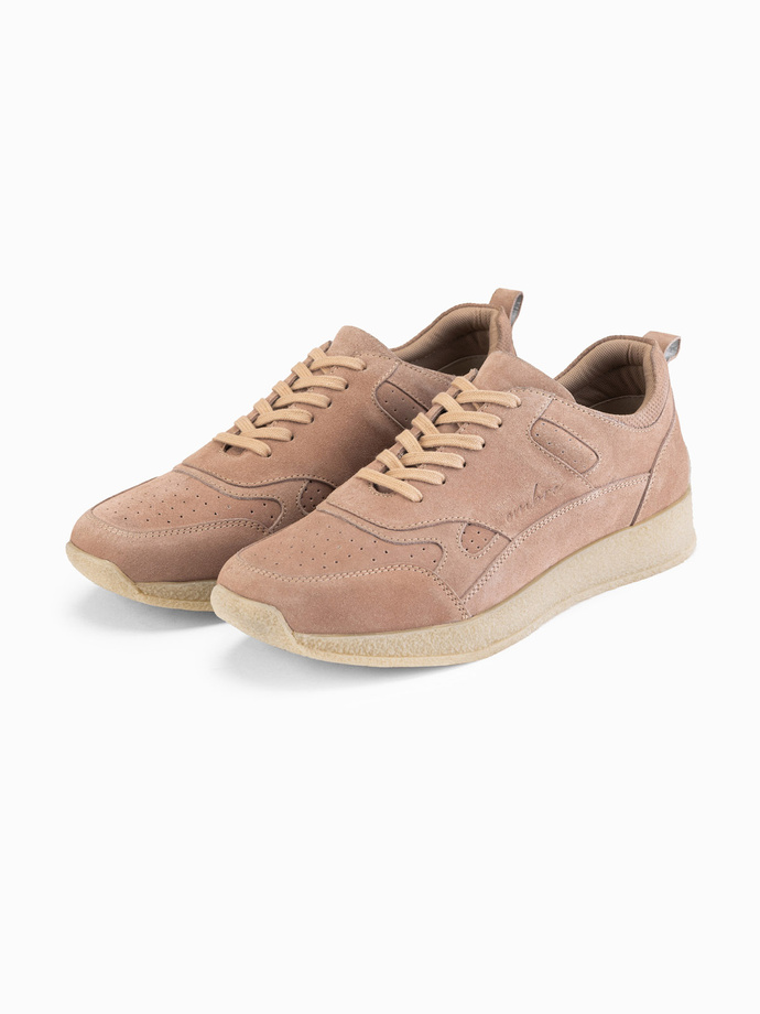 Pantofi adidași clasici pentru bărbați din piele de căprioară moale - albastru marin V4 OM-FOCS-0163