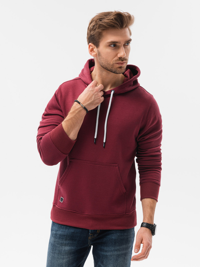 Men's hooded sweatshirt - dark red OM-SSBN-0120