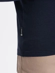 Men's signature elastane longsleeve with round neckline - navy blue V2 OM-LSCL-0102