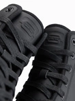 Men's high top sneakers with zipper for easy donning - black V1 OM-FOTH-0184