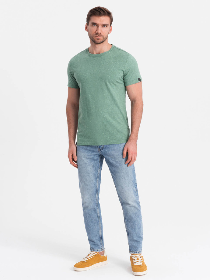 Tricou pentru bărbați cu efect decorativ confetti - verde V4 OM-TSCT-0178