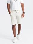 Men's pre-knee BASIC sweat shorts - cream V5 OM-SRBS-0149