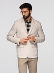 Blazer bărbătesc cu croială REGULAR cu in - crem V1 OM-BLZB-0128