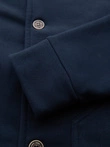 Men's button-down sweatshirt with collar - navy blue V4 OM-SSZP-0240