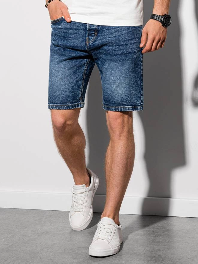 Pantaloni scurti din denim barbati - albastru W305