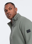 Men's jacket with high collar and fleece interior - khaki V3 OM-JANP-0154