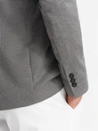 Men's casual blazer in delicate check - gray V2 OM-BLZB-0116