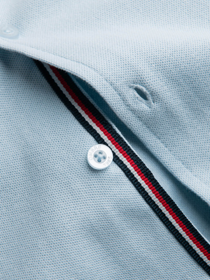 Cămașă tricotată cu mânecă lungă pentru bărbați - albastru V3 K542