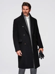 Men's double-breasted wool coat - black V2 OM-COWC-0133