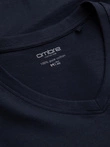 Men's unprinted longsleeve with v-neck - navy blue V5 OM-LSBL-0108