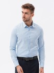 Men's shirt with long sleeves - light blue K642