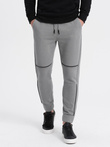 Men's sweatpants with contrast stitching - gray V2 OM-PASK-0145